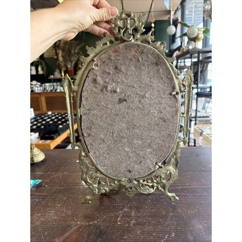 Antique Solid Brass Frame  Wall Sconce Unusual Bacchus Peacock Heavy Candle